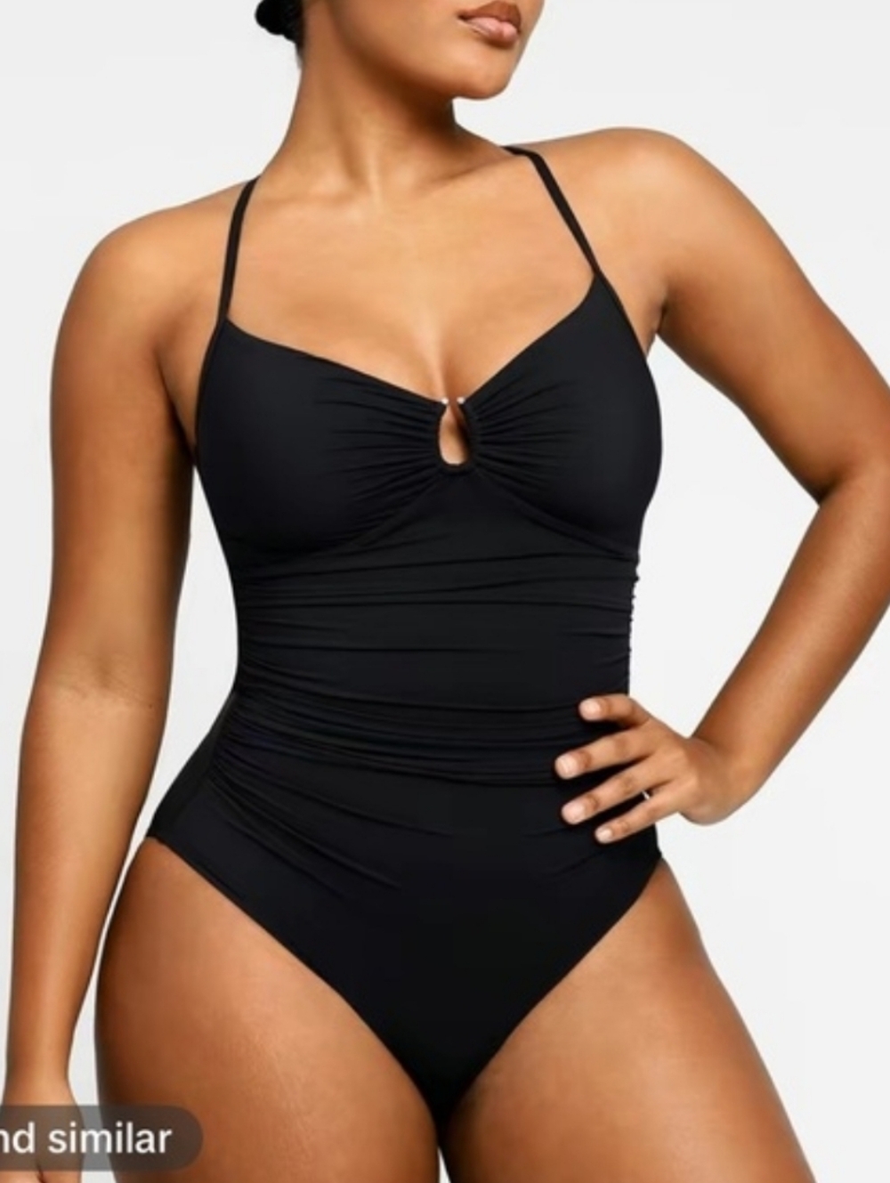 Shapellx Swimsuit black one piece vacation glam size xl NWT